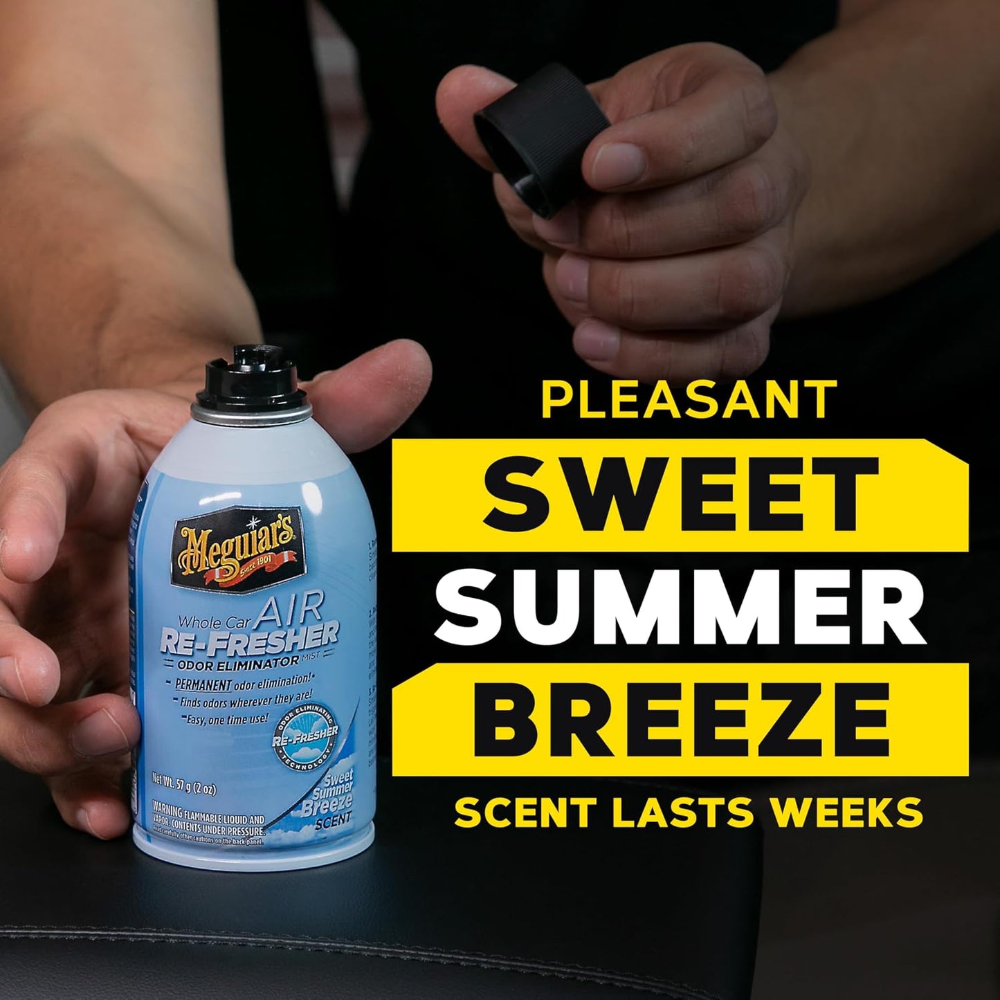Meguiar’s Whole Car Air Refresher Odor Eliminator, Summer Breeze, 2 Oz— Car Air Freshener For Commuters, Detailers; Mist Refreshes Cabin For Sedan, Suv, Truck, Van