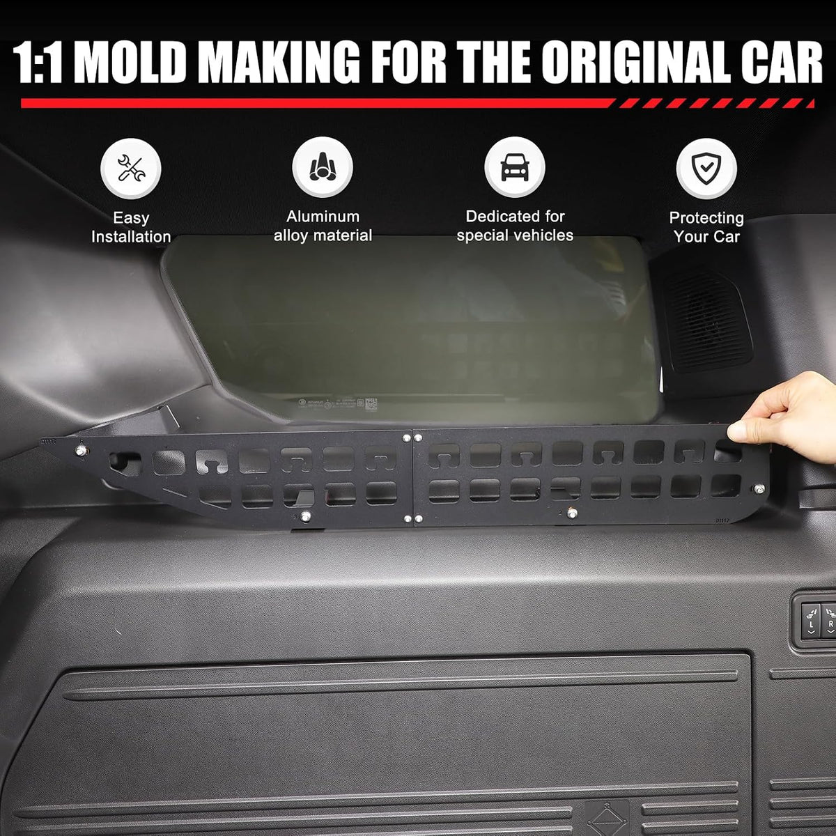 for Hummer EV Accessories Trunk Side Rack Cargo Storage Modular Shelf for 2024 2025 2026 Hummer EV SUV Trunk Organizer Rear Side Window Left and Right Multifunctional Storage Basket Bag (2PCS)