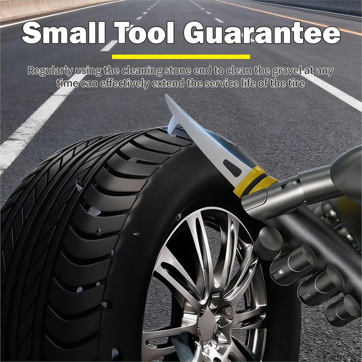 Mini Multi-Function Car Windshield Ice Scraper Set with Built-in Aluminum Alloy Tire Cleaning Hook,and Double-Sided Brush Head—Ideal for Christmas Car/SUV Water and Ice Removal (Gray)