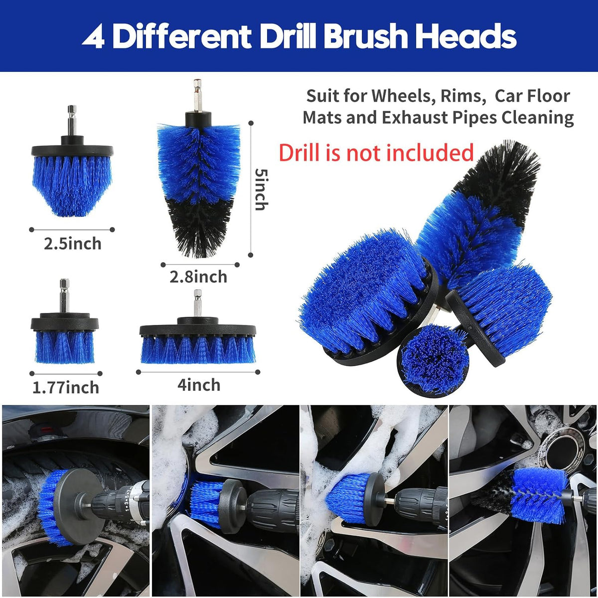 34Pcs Car Detailing Kit Detailing Brush Set Car Wash Cleaning Kit Blue