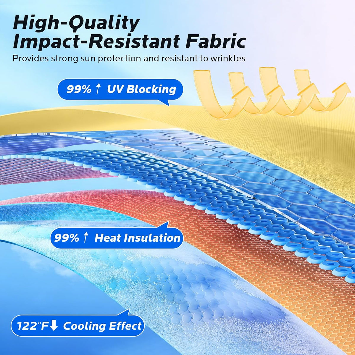 Sun Shade for Car Windshield:Windshield Sun Shade and 10 Skeletons,Protect Car from Sun Rays & Heat Damage Keep Cool and Protect Interior-56 L X 31" W