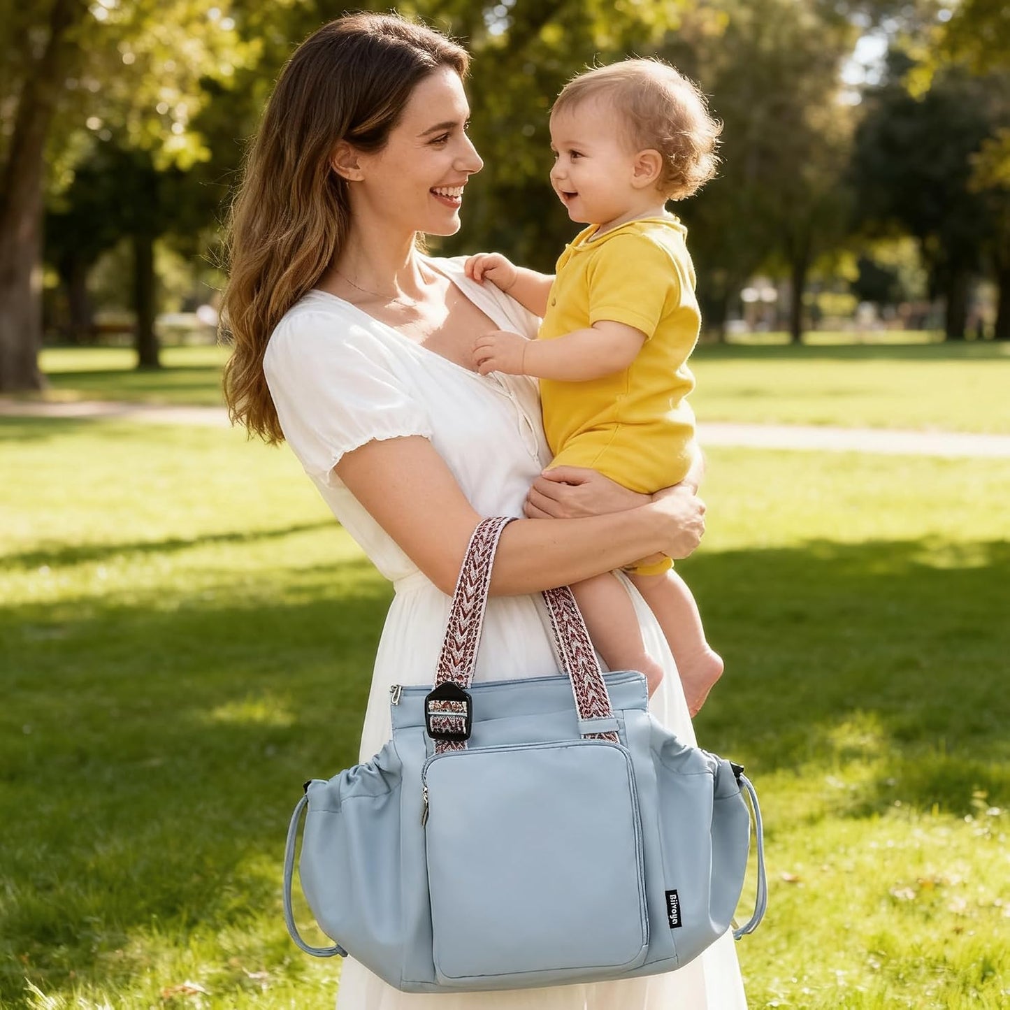 Everyday Bag Tote for Women, Spacious Diaper Bag with 16 Pockets, Durable Travel Bag, Sleek Work Shoulder Bag