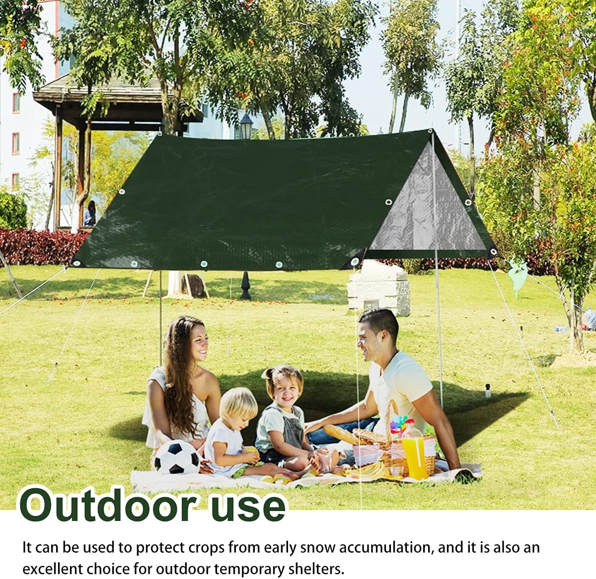 Onarway Poly Tarps Waterproof for Outdoor: Green Tarpaulin 6Mil Thicken 8x8 Ft 2Packs- Anti-UV Waterproof Tarp Cover with Grommets Multipurpose for Boat Pool Roof Camping