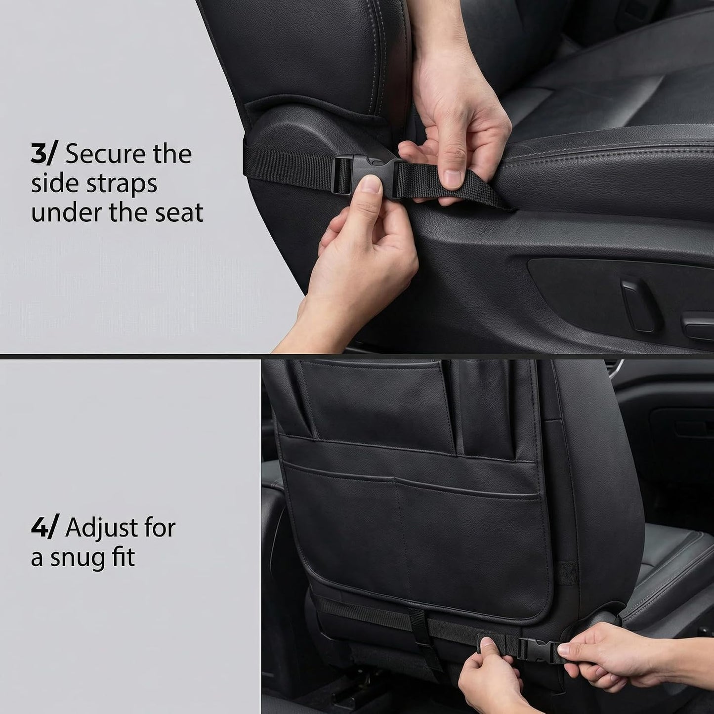 ONE PIX Backseat Car Organizer Mats Back Seat Organizers and Storage Bag with Touch Screen Tablet Holder for Kids Toddlers Seats, Travel Accessories, Road Trip Essentials (2PCS)