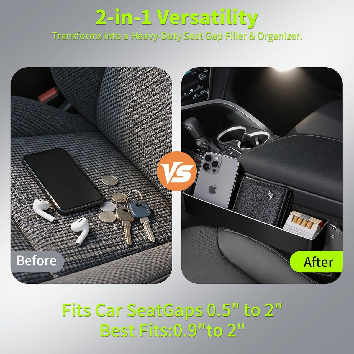 2-in-1 Steering Wheel Tray & Seat Gap Organizer