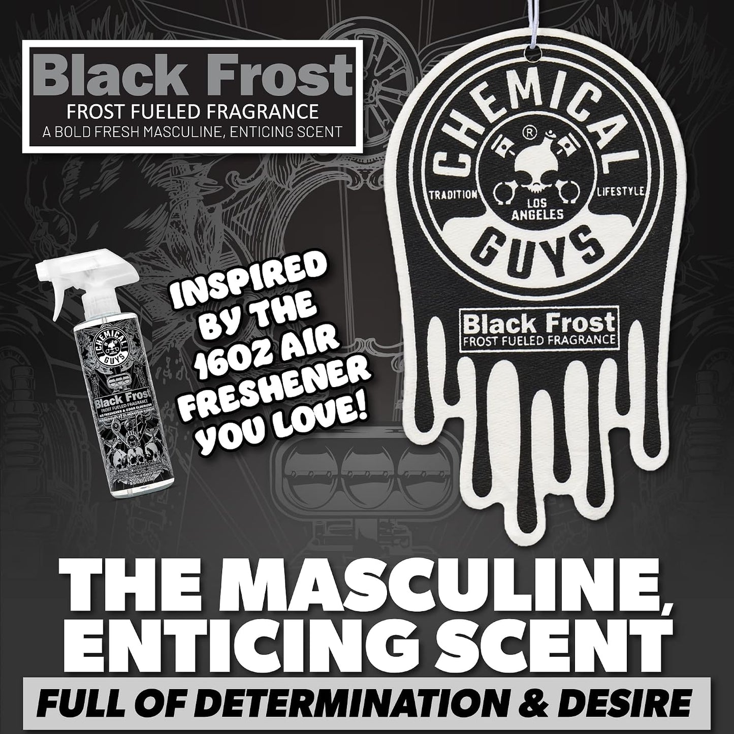 Chemical Guys Car Fresheners, Hanging Air Fresheners, Variety Scent Pack 12 Pack - for Cars, Home, Garage, Workspace, Dorm Room & More (4 x 3 Packs, Black Frost, Cherry, Pina Colada)