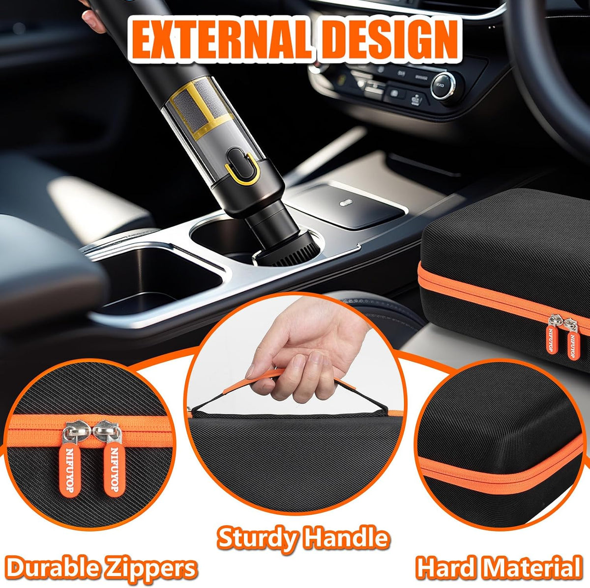 Carrying Case for Fanttik Slim V8 APEX/V8 Mate, Slim V10 APEX/V10 Mate Car Vacuum, Storage Organizer for Fantik V8/V10 Cordless Car Vacuum Accessories, Portable Fantikk Mini Vaccuum Case(Box Only)