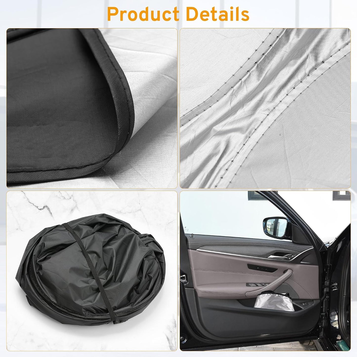 XHRING Windshield Sun Shade for Mercedes Benz C C300 A B E E350 GLA GLB 250 CLA CLK Class Accessories, Car Front Window Sunshade Sun Visor Shield for Mercedes Benz Maybach GLS600 GLA250