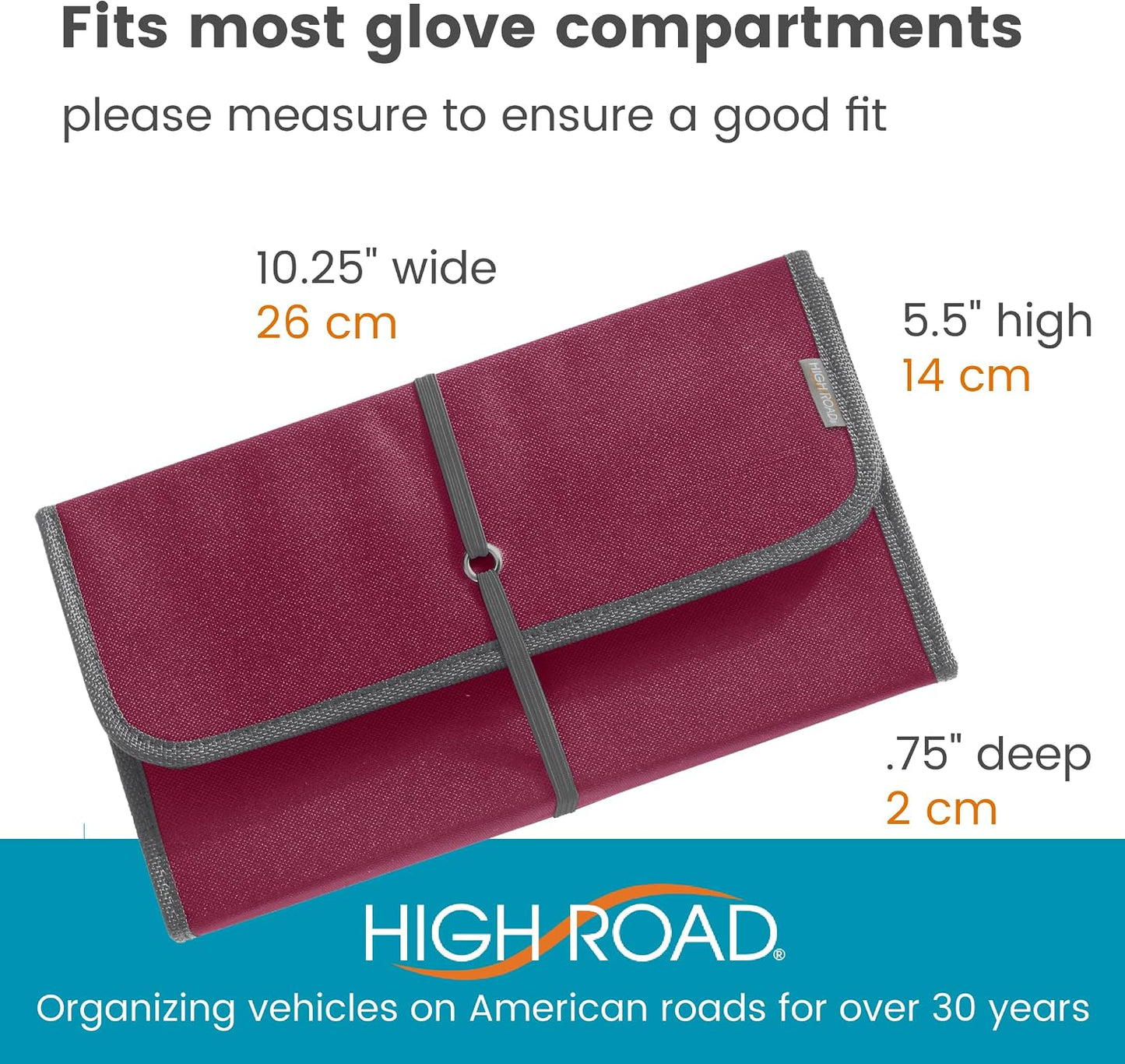 High Road Glove Box Organizer - Insurance and Registration Holder for Car Documents and Paperwork - Expandable Front Seat Organizer with Card Pockets