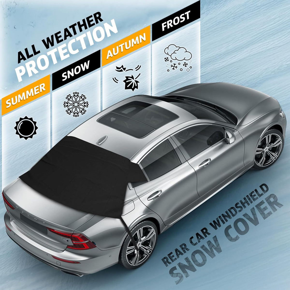 EcoNour Rear Windshield Cover for Ice and Snow | Car Back Window Snow Cover