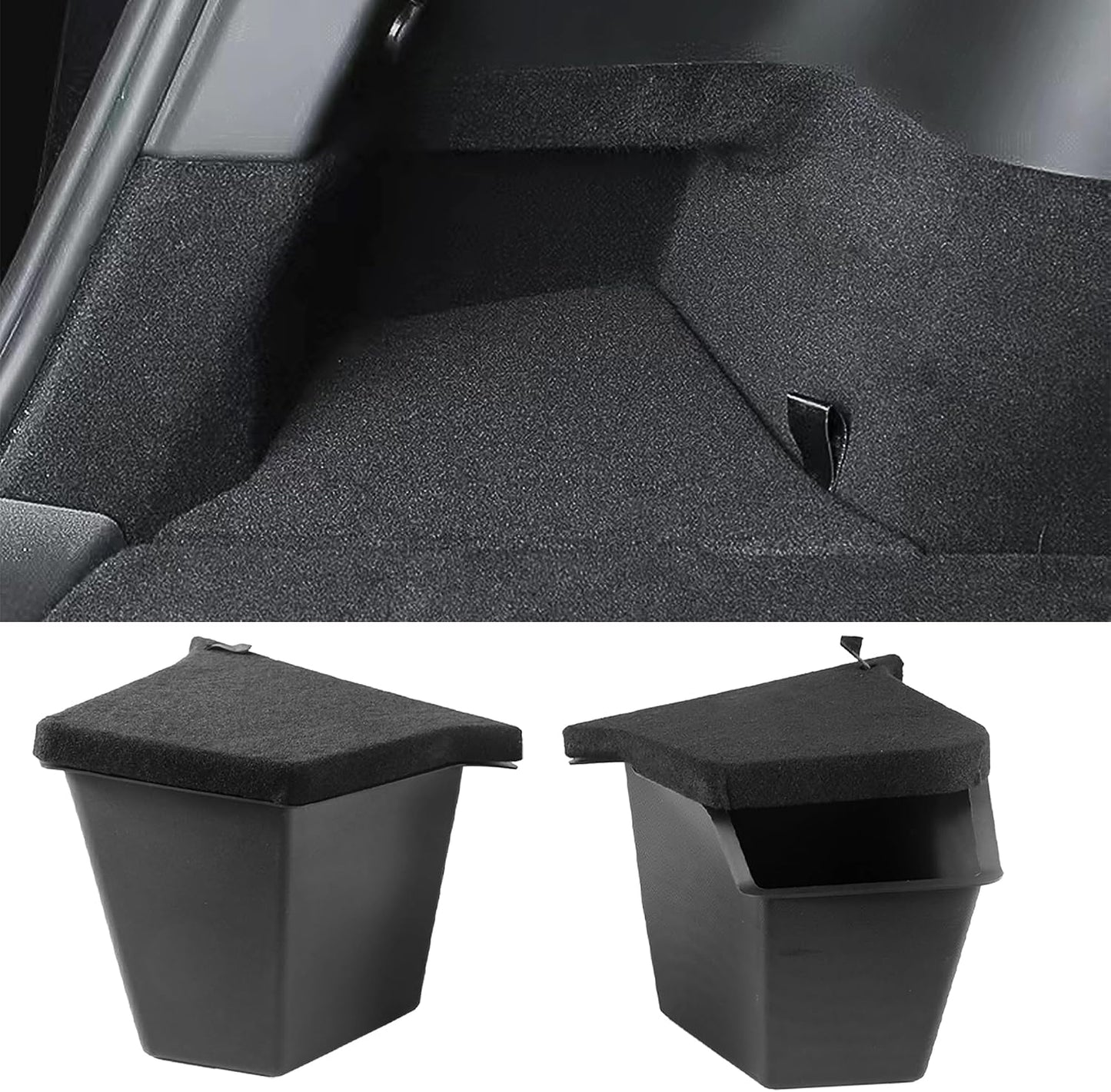 Tesla Model Y Juniper Trunk Storage Bins 2025 2026 TPE Rear Trunk Organizer Storage Box with Lids Tesla Model Y Accessories 2026
