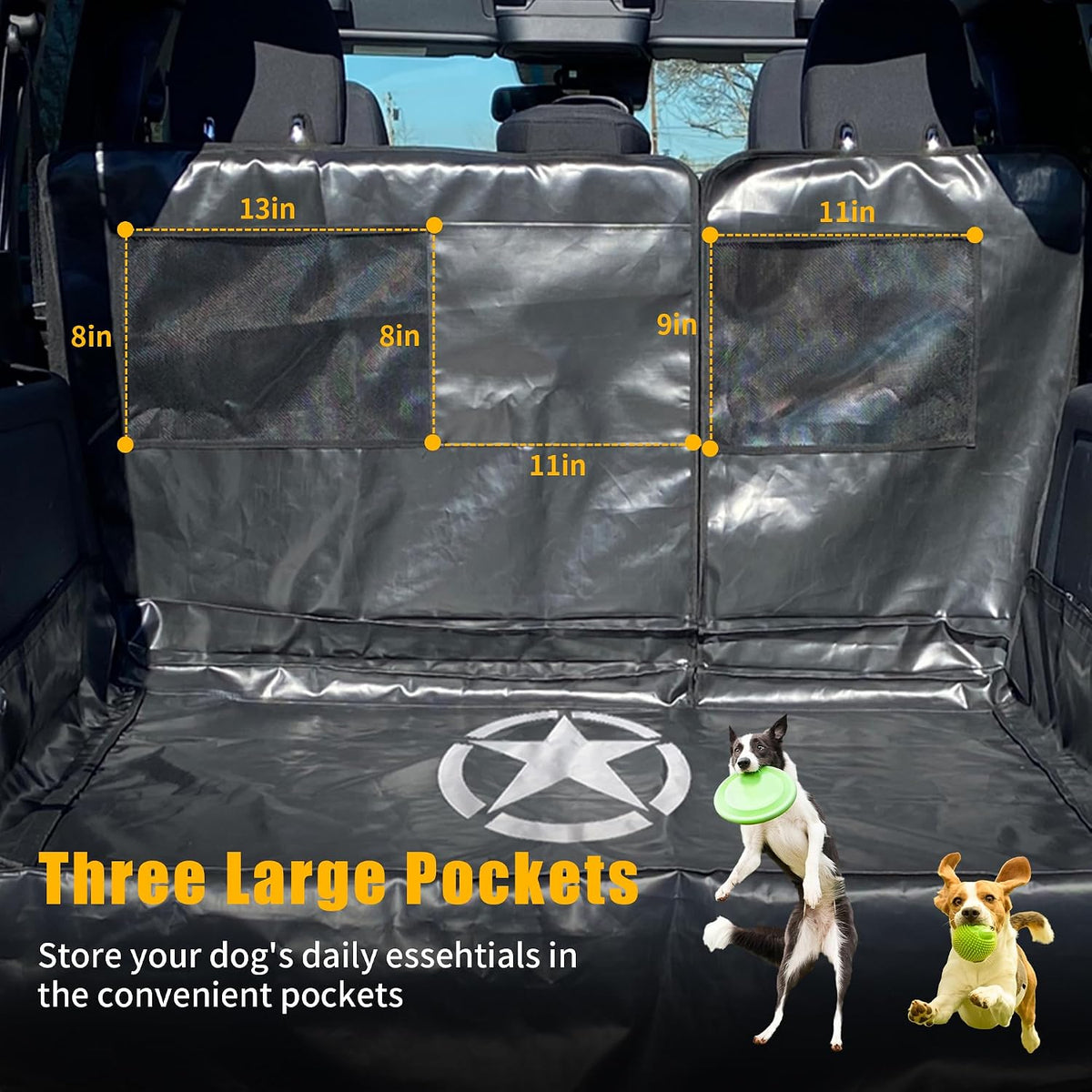 Dog Cargo Liner Pet Seat Covers for 2007-2026 Jeep Wrangler JK JL 4 Door
