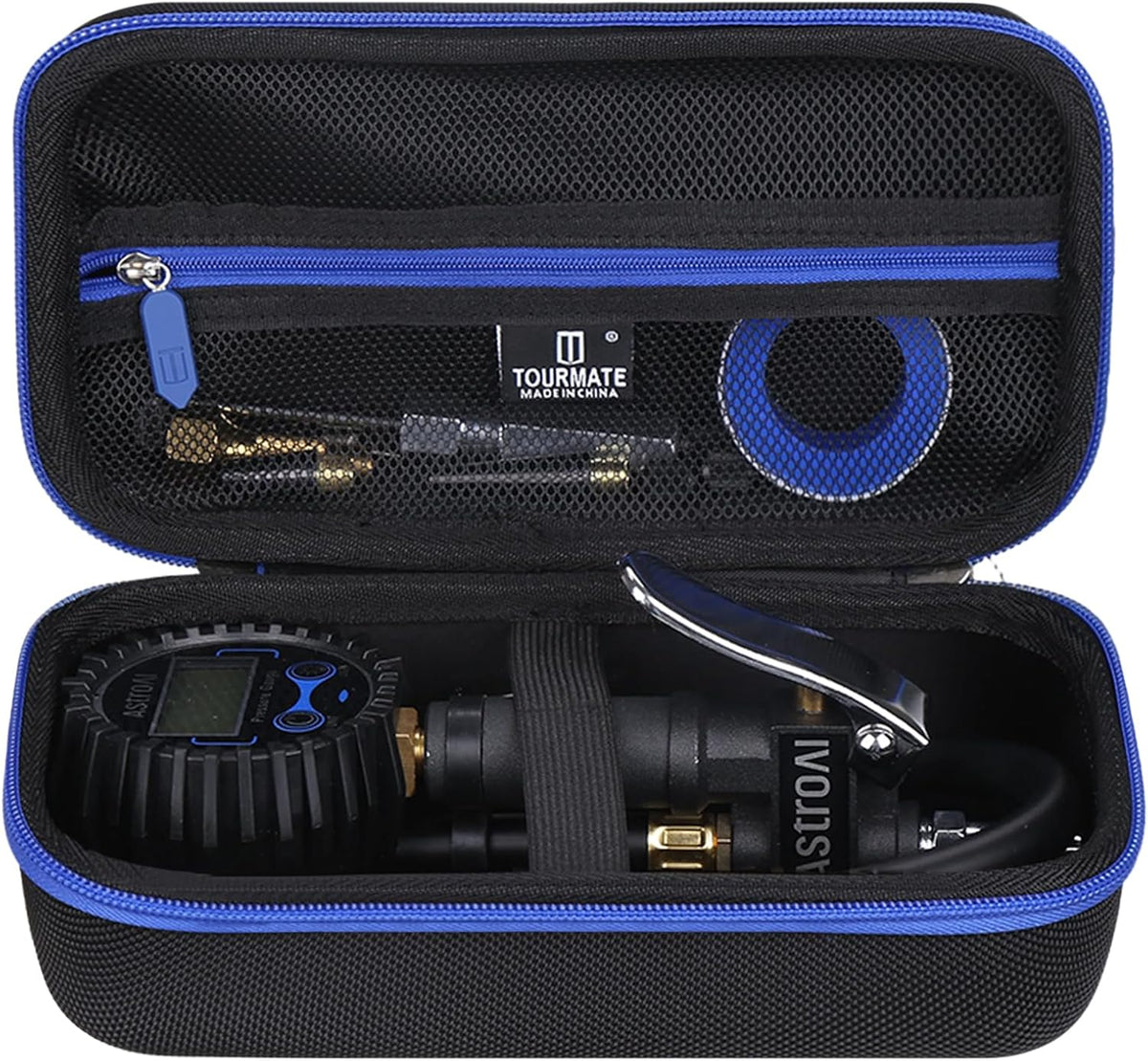 Tourmate Hard Storage Case for JACO Superior Products/FlowPro Digital/FlowPro 2.0 Digital/Tire Pressure Gauge,Travel Case for FlowPro Inflator 60/100/150/200/250 PSI (Only Box) (Black & Gold, M)