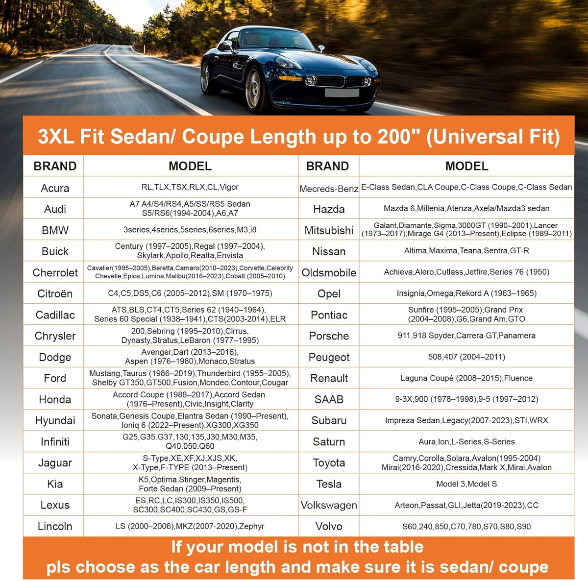 SEAZEN Car Cover with Zipper, 2 Layer Full Car Covers Waterproof/UV Protection/Snowproof/Dustproof, Universal Car Cover (Fit Sedan-Length Up to 200")
