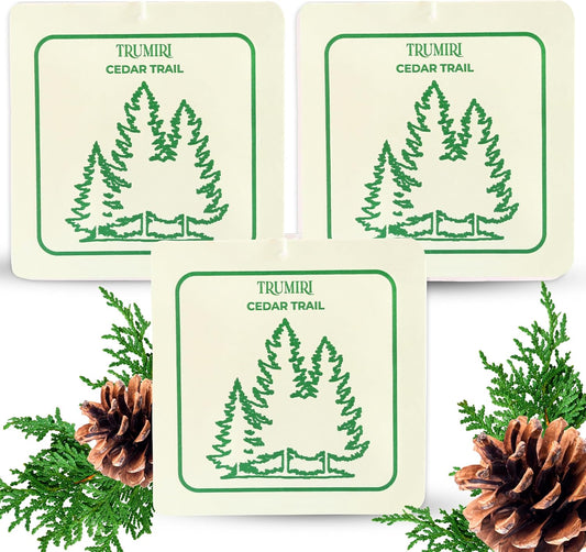 Cedar Trail - Long Lasting Car Air Freshener Deodorizer Hanging Type Gel Based Scent Diffuser - Pack Of 3 - Aromatizante Ambientador Olores Para Carro - Smell Good Freshner Refresher Fragrance