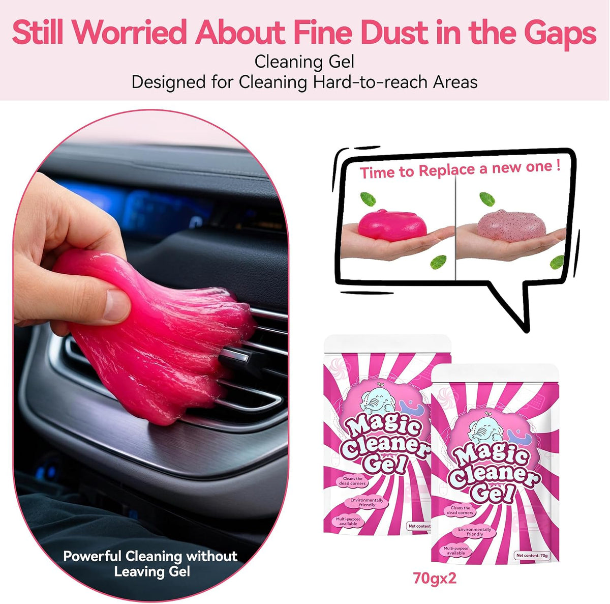 Car Interior & Windshield Cleaner Tool, 16Pcs Car Detailing Kit