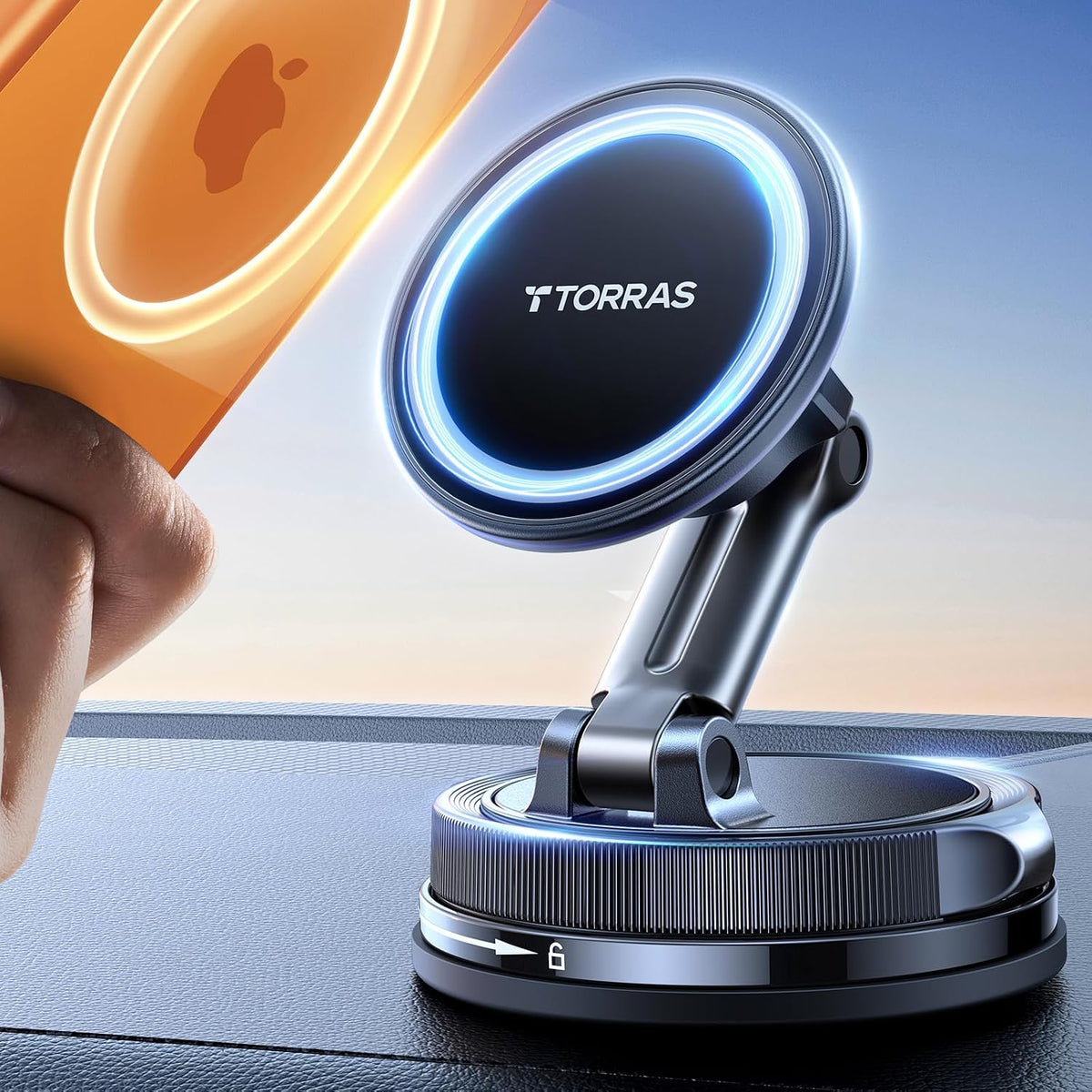 TORRAS 2026 Vacuum for Magsafe Car Mount【98+LBS Strongest Suction & Ultra Magnet】 Magnetic Phone Holders for Your Car, 360° Adjustable Car Phone Holder Mount for iPhone 17 Pro Max 16 15 14 13 12