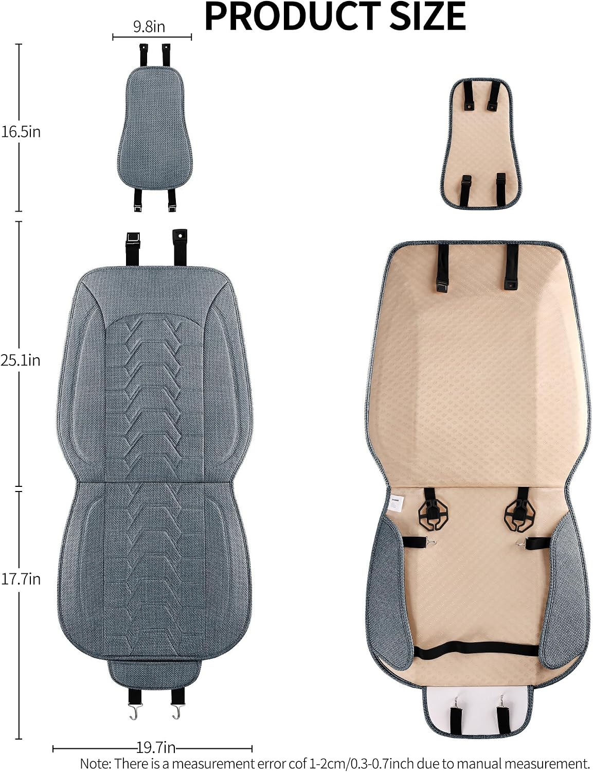 Linen Front Car Seat Covers Cloth Fabric Seat Protectors