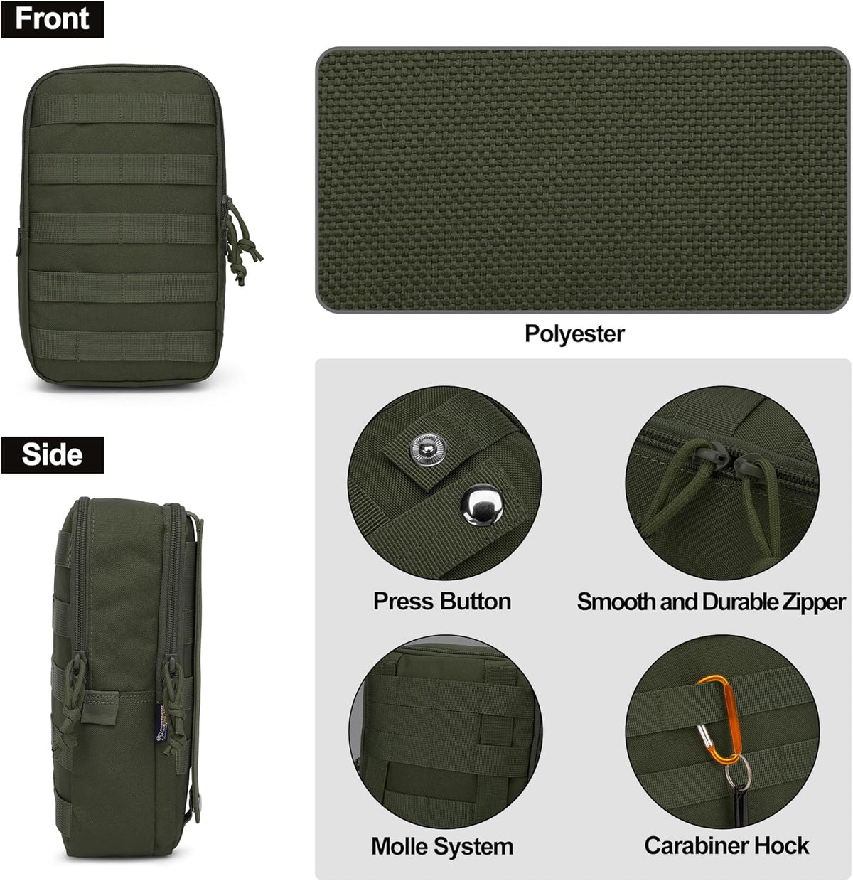 Mardingtop Molle Tactical Utility Pouch, EDC Admin Pouch Bag, Molle Attachment Military Modular Attachment