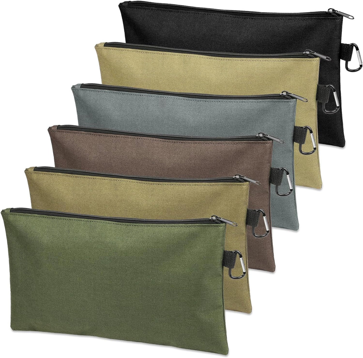 6 Pack Tool Bag Zipper Pouch, Premium Tool Pouch, Utility Storage Organizer