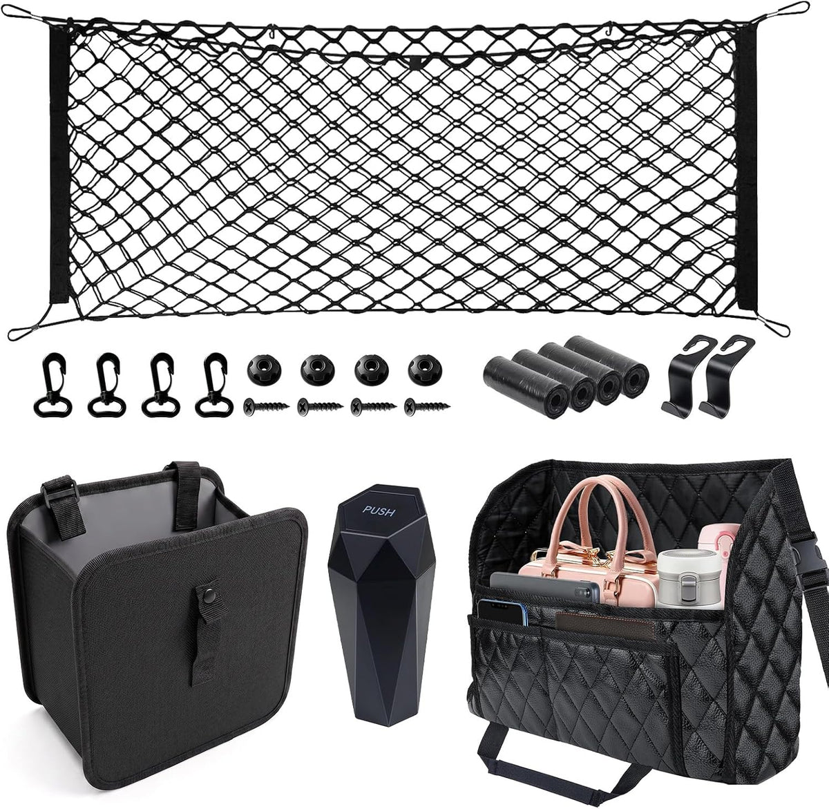 BFXM Car Storage Organizer Bundle, Car Accessories for SUV Truck Sedan
