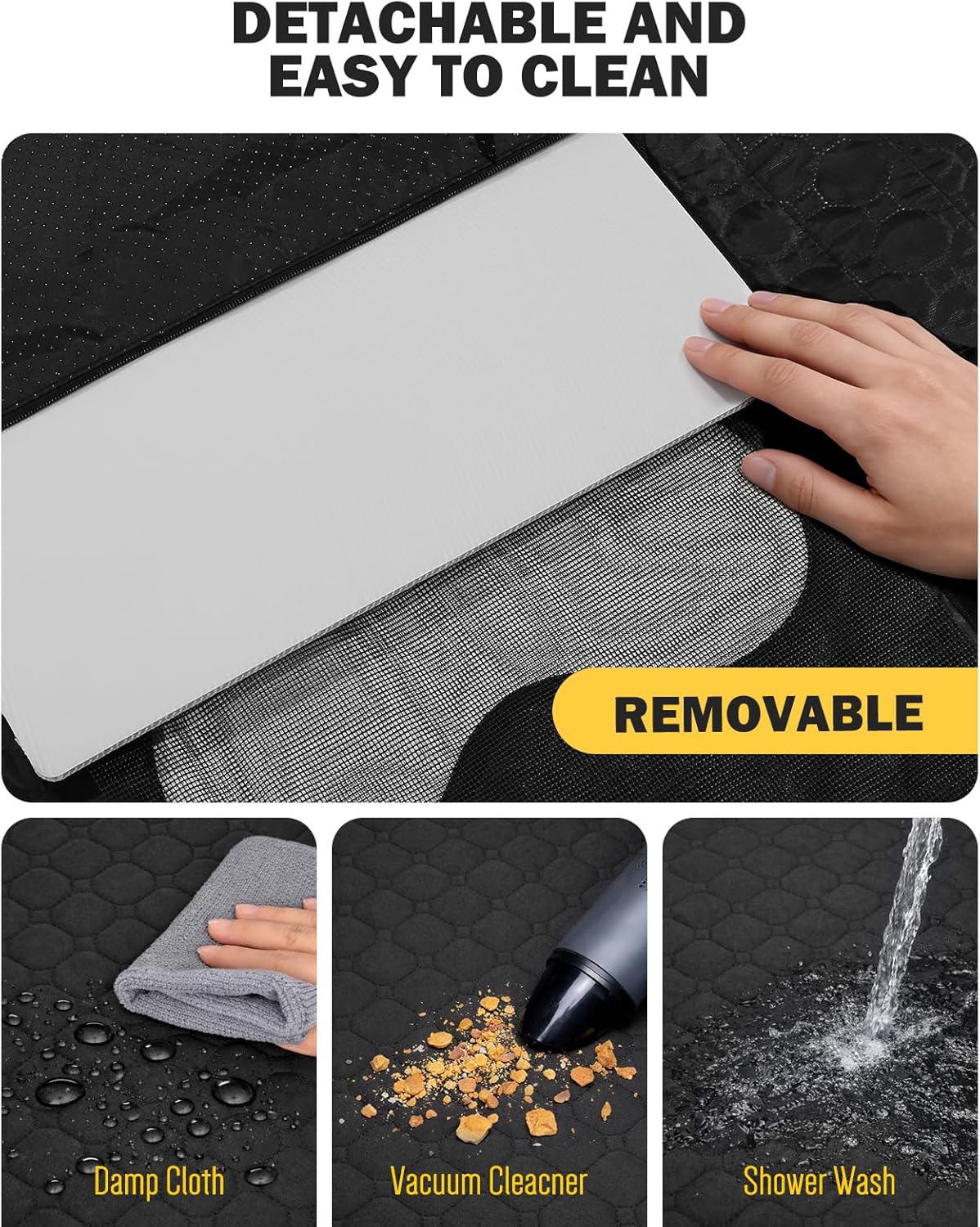 Back Seat Extender for Dogs, Waterproof Dog Car Seat Cover for Back Seat with Hard Bottom, Upgraded Material, Anti Scratch, Easy to Use and Clean, Holds 420lbs