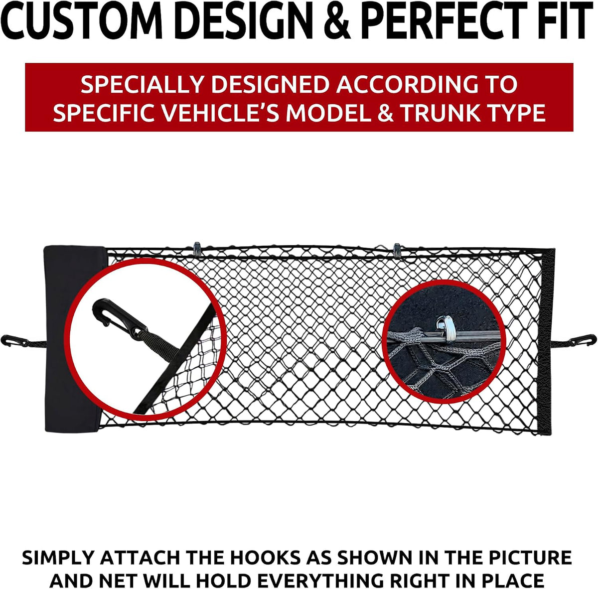 TN TrunkNets Inc Envelope Style Elastic Trunk Mesh Cargo Net Compatible with Chevrolet Blazer 2019-2026 - Premium Trunk Organizer and Storage - Luggage Net for Crossover