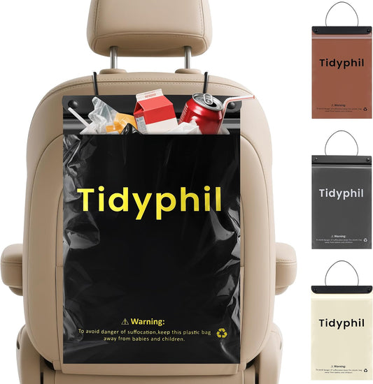 150 PCS Disposable Car Trash Bags Hanging, Leak-proof, Odor Seal. 2 Gallon Car Garbage Bags, Big Capacity. Independent of Car Trash Can, Easy Stick-On Car trash Bin for Car, SUV, Truck, Stroller.Black