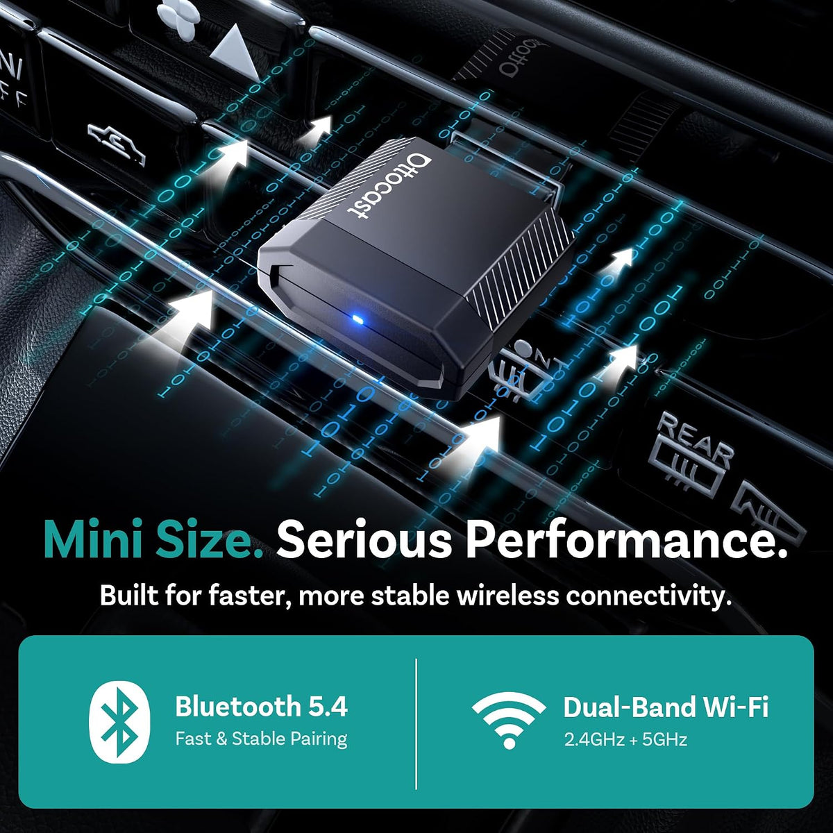 OTTOCAST Mini Nova Wireless CarPlay & Android Auto Adapter, 2026 Upgraded