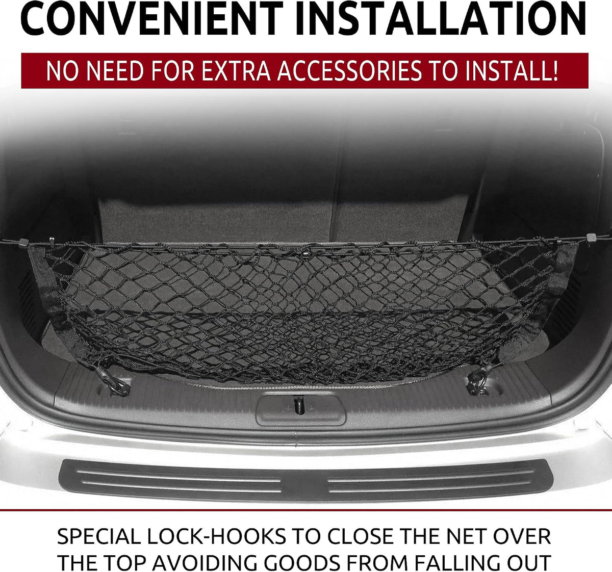 Envelope Style Trunk Mesh Cargo Net compatible with Chevrolet Trax 2013 - 2025 - Car Accessories - Premium Trunk Organizers and Storage - Cargo Net for SUV - Vehicle Carrier Organizer