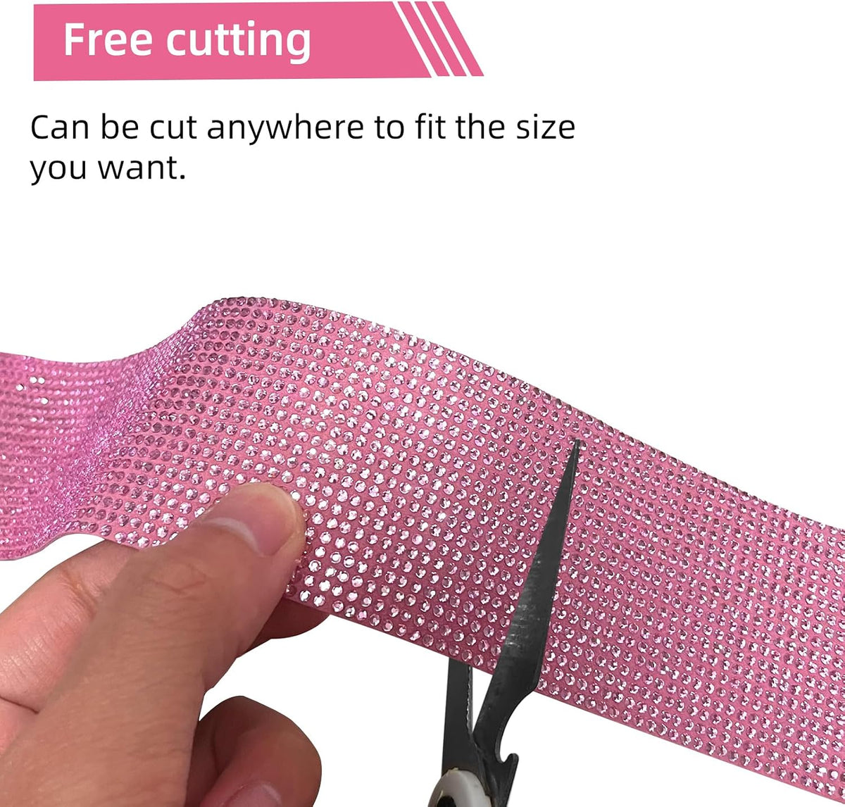NETEPEM Bling Car Door Sill Protector 2PCS Car Door Edge Guard Rhinestones Door Threshold Protection 23.62x1.96 inch Anti-Scratch Strip Sticker Universal Bling Car Accessories(Pink)