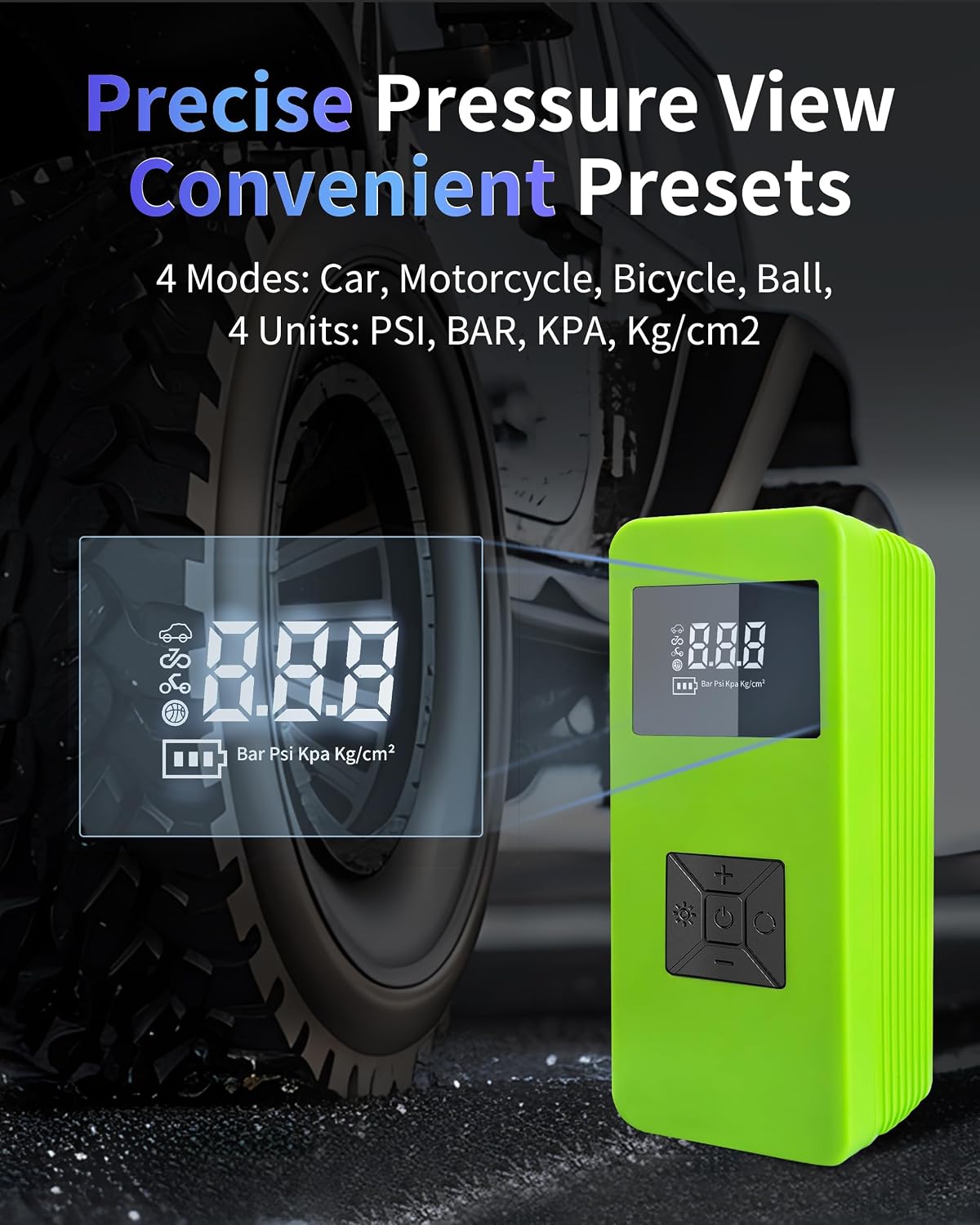 6000A Portable Jump Starter, 150PSI Air Compressor for 6.0L Gas/3.0L Diesel