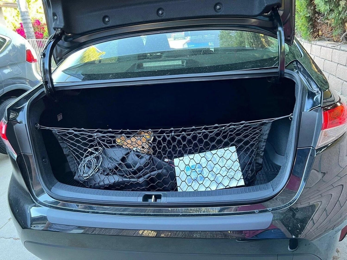 Trunk Organizer Cargo Net for Toyota Corolla 1998-2026 – Envelope Style Cargo Net for Sedan – Premium Mesh Car Trunk Organizer Vehicle Carrier Storage – Compatible with Corolla