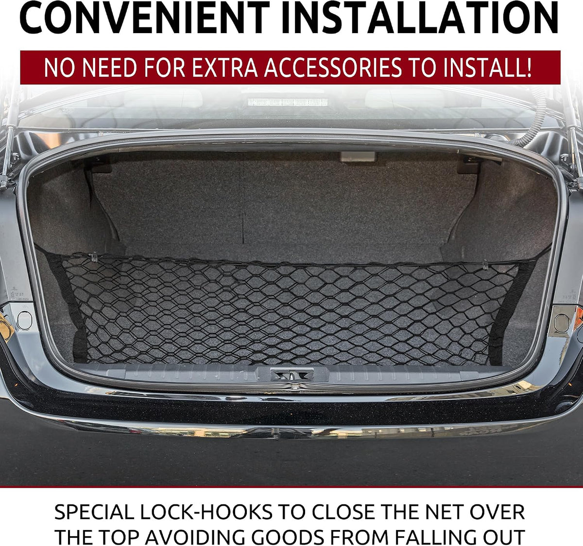 Envelope Style Automotive Elastic Trunk Mesh Cargo Net for Subaru Legacy 2020-2025 - Premium Trunk Organizer and Storage - Luggage Net for Sedan - Car Organizer for Subaru Legacy