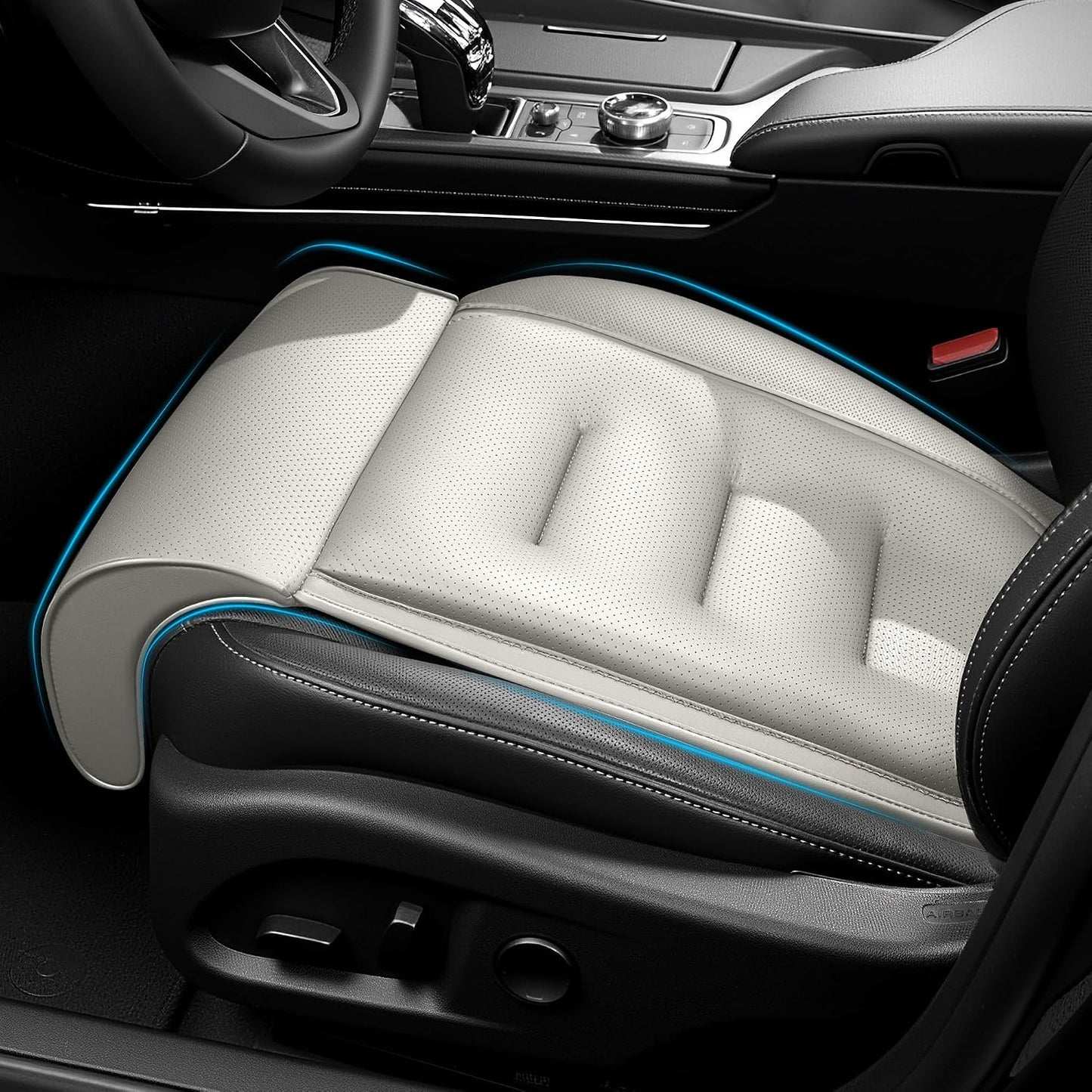 Car Seat Leg Extender Relieve Fatigue Car Seat Cushion with Leg Support for Long Driving, Memory Foam Legs Rest for Office Chairs Leg Support Cushion for Driver,Off White