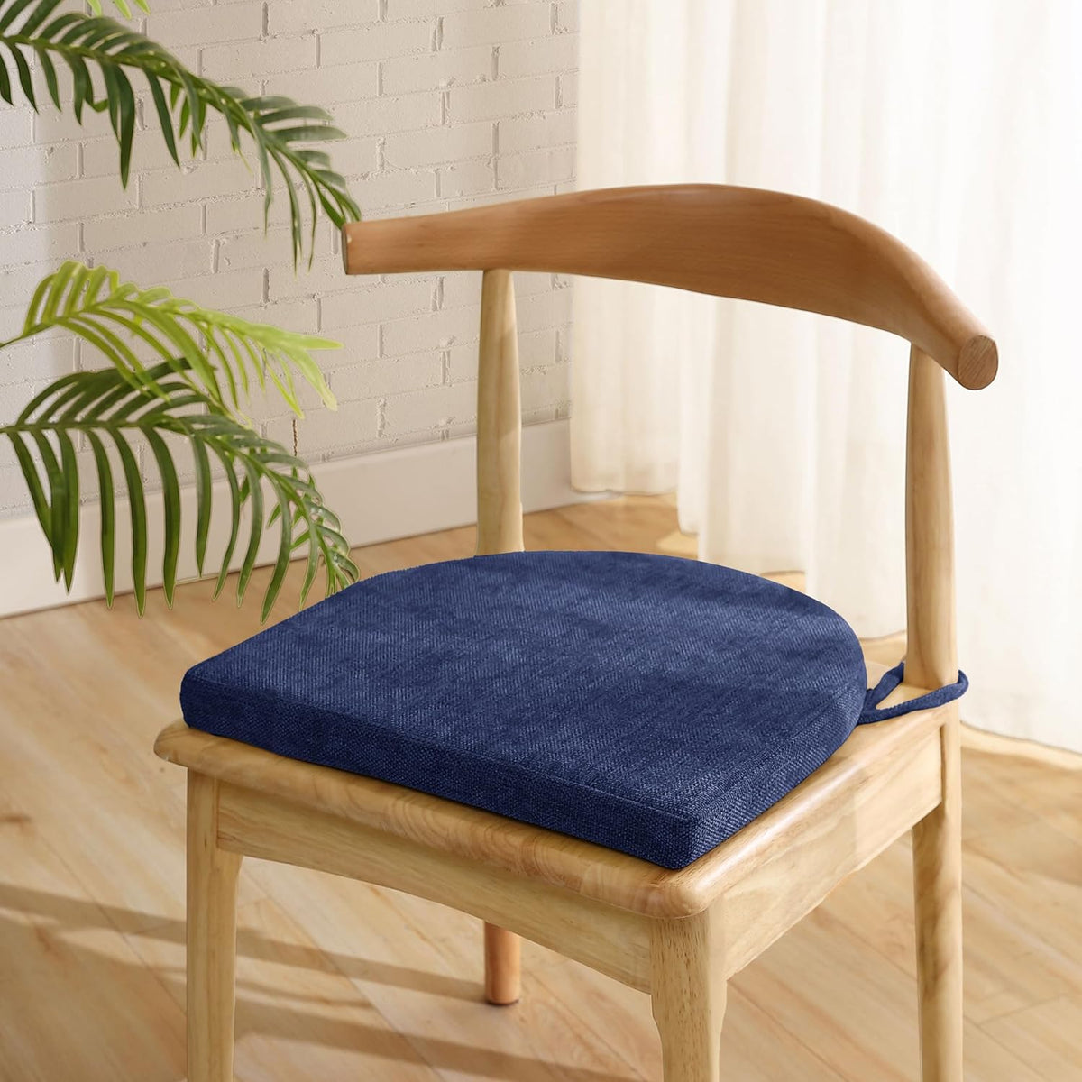 Chair Cushions: Premium High-Density Memory Foam Seat Cushion for Office, Home, & Car - Ergonomic Design for Comfortable Sitting, Relieves Pain & Tailbone Pressure with Non-Slip Bottom, 2 Pack, Navy