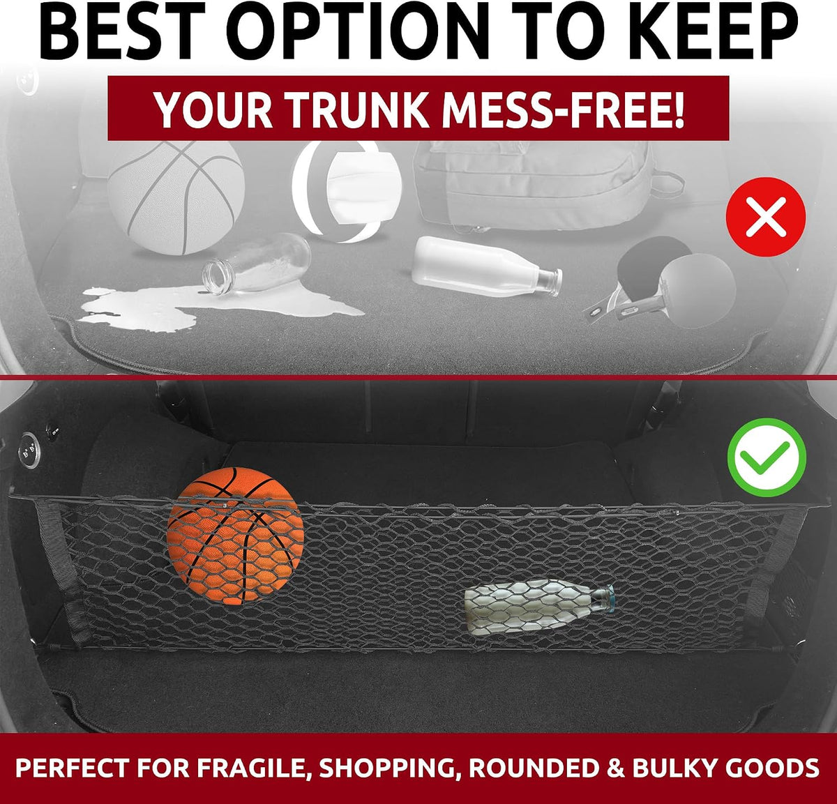 Envelope Style Automotive Elastic Trunk Mesh Cargo Net for Genesis GV80 (JX1) 2021-2025, 2026 - Premium Trunk Organizer and Storage - Luggage Net for SUV - Best Car Organizer for Genesis GV 80