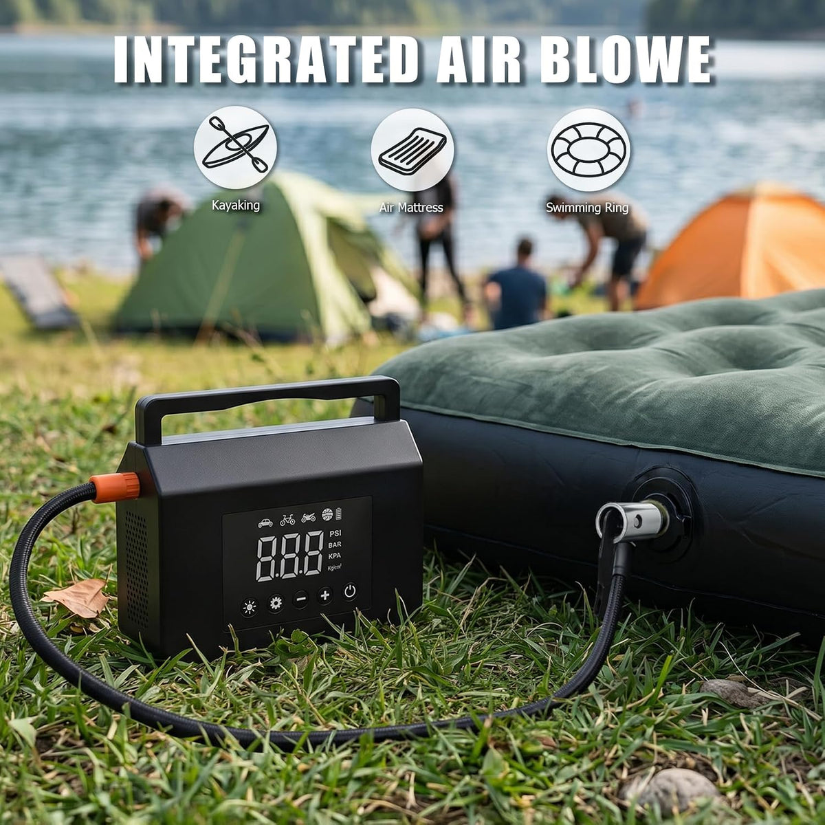 Tire Inflator Portable Air Compressor, 150PSI Car Battery Jump Starter Kit