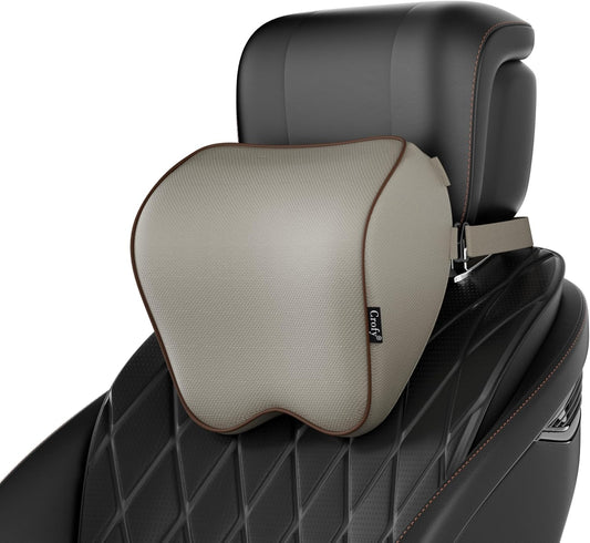 Crofy 2-Pack Car Neck Pillow, Headrest Pillow with Adjustable Strap, Gray | Soft Memory Foam; Ergonomic Design Fits Most Car & Office Chairs; Breathable Removable Pillow Cover Is Machine Washable