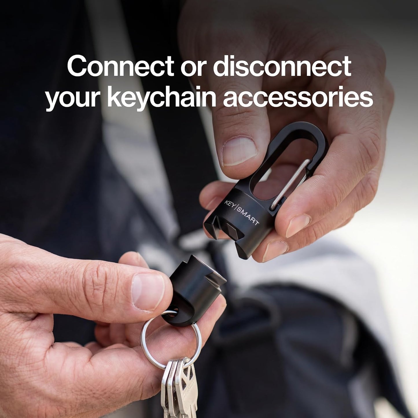 KeySmart MagConnect Pro Magnetic Key Holder for Purse, Key Chains for Car Keys - Detachable Key Ring Quick Release Keychain