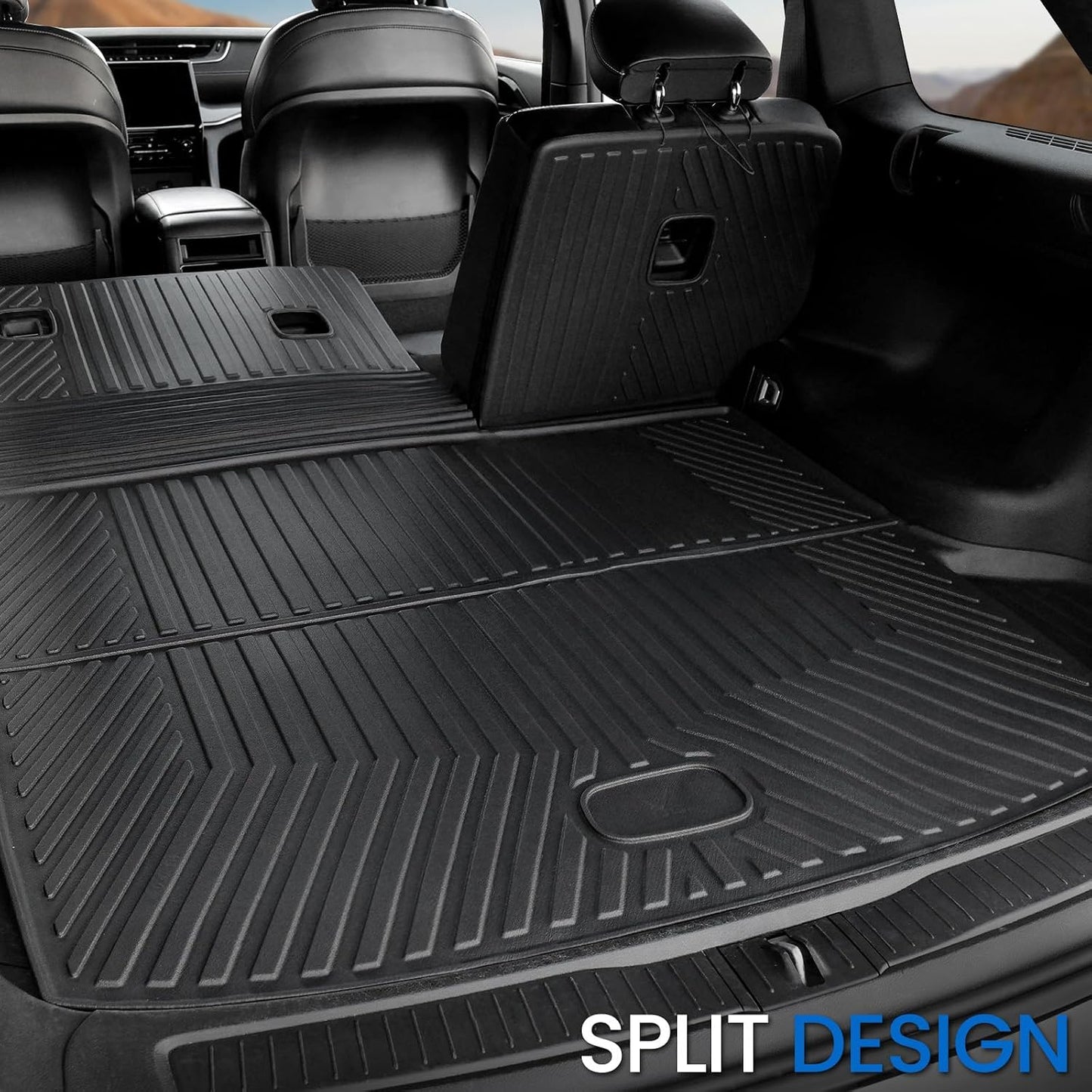 Floor Mats Set for 2022-2025 2026 Jeep Grand Cherokee WL74 (Incl 4XE, not for WK2 or L), All Weather TPE Backrest Trunk Mat Cargo Liner Door Sill Guards Accessories (WL74 | Floor Mats Set)
