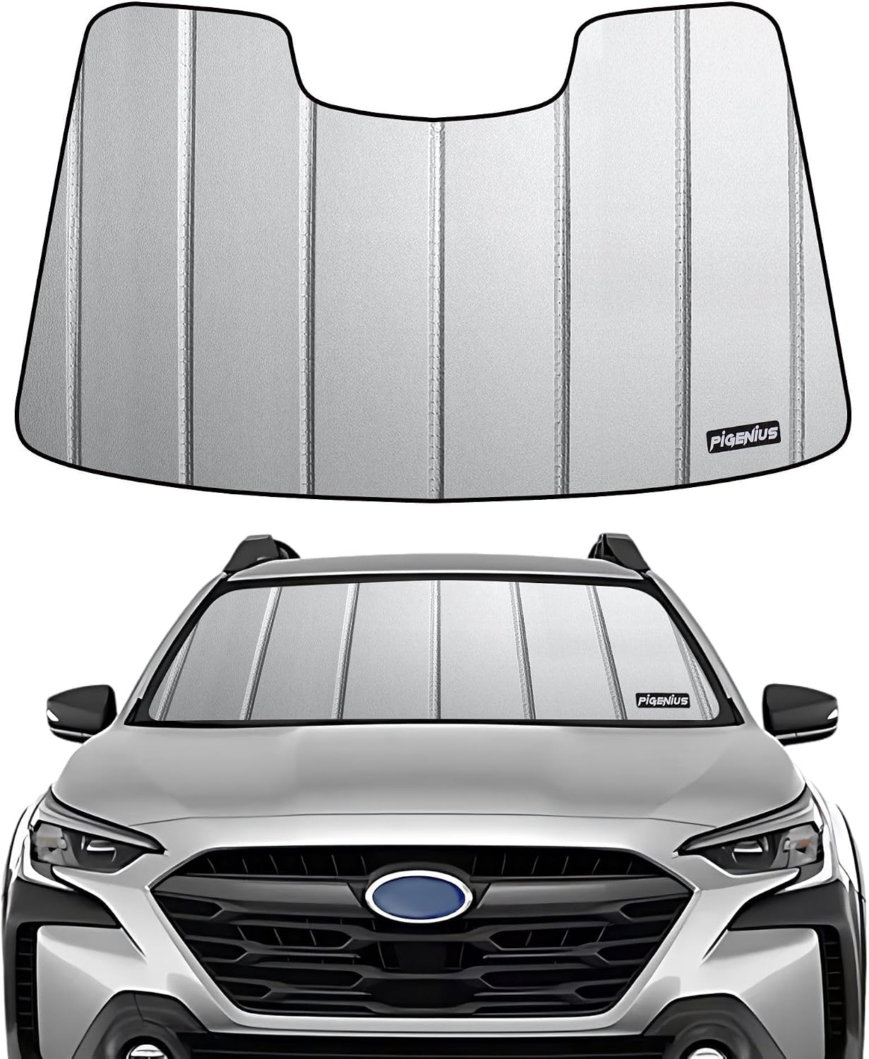 Pigenius Windshield Sunshade for Subaru Legacy/Outback 2020-2022, Reversible Silver/Black