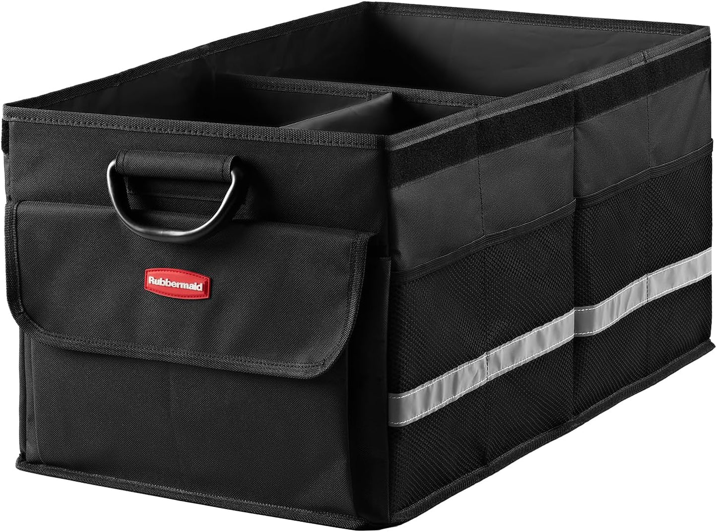 Rubbermaid Car Organizer, Collapsible Trunk Organizer, Multi-Compartment Car Storage Organization for Car Accessories, 3 Compartments With Cover, 23.23"*12.99"*11.81"