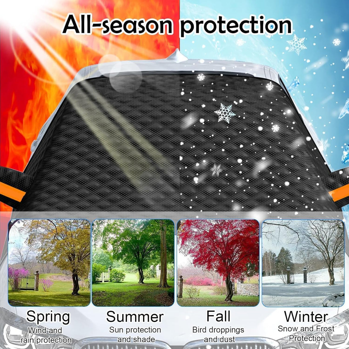 Car Windshield Snow Cover for Chevrolet Chevy Trailblazer 2021-2024 2025, Frost Ice Windscreen Covers, Car Frost Protector for Ice & Sleet, Embedded Magnets