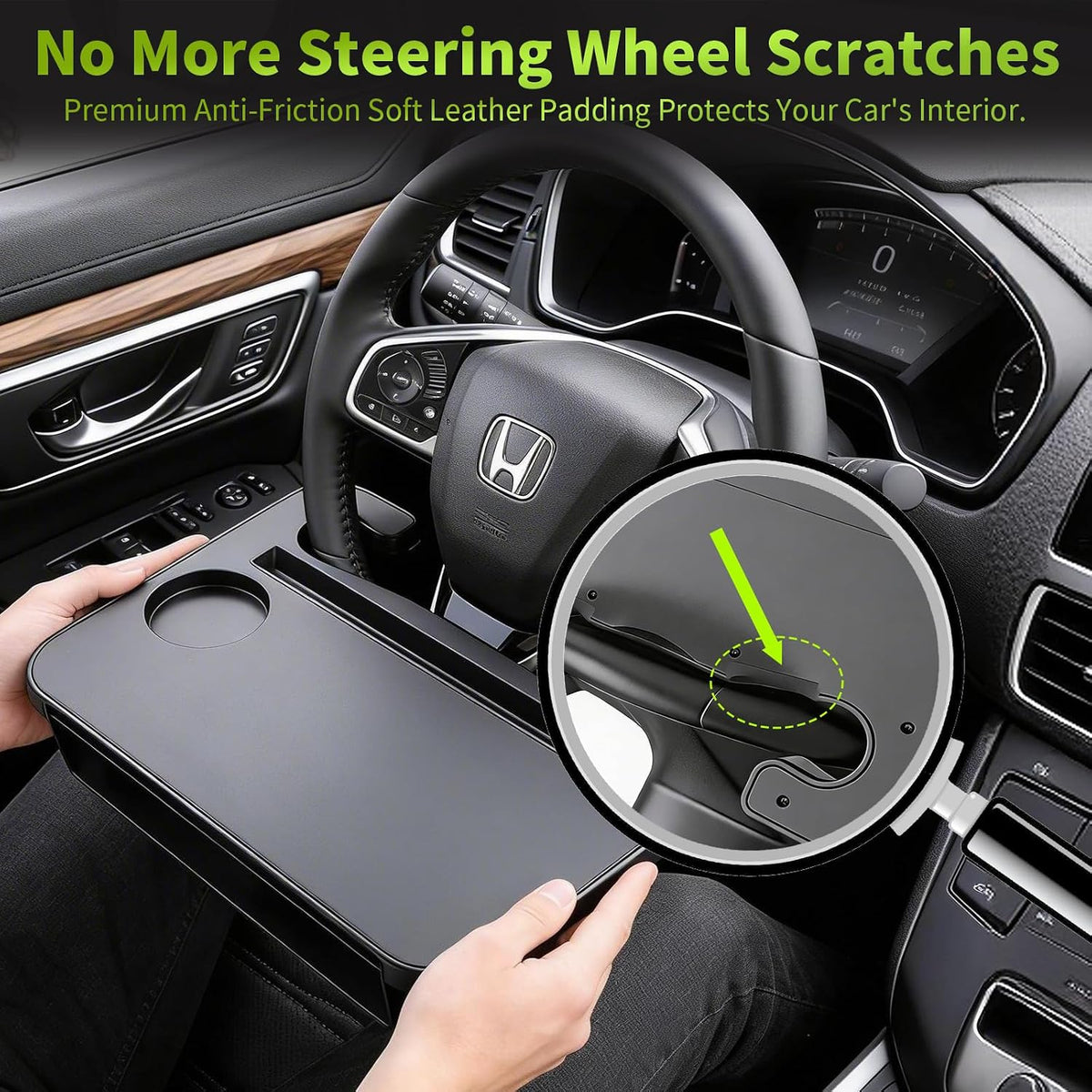 2-in-1 Steering Wheel Tray & Seat Gap Organizer