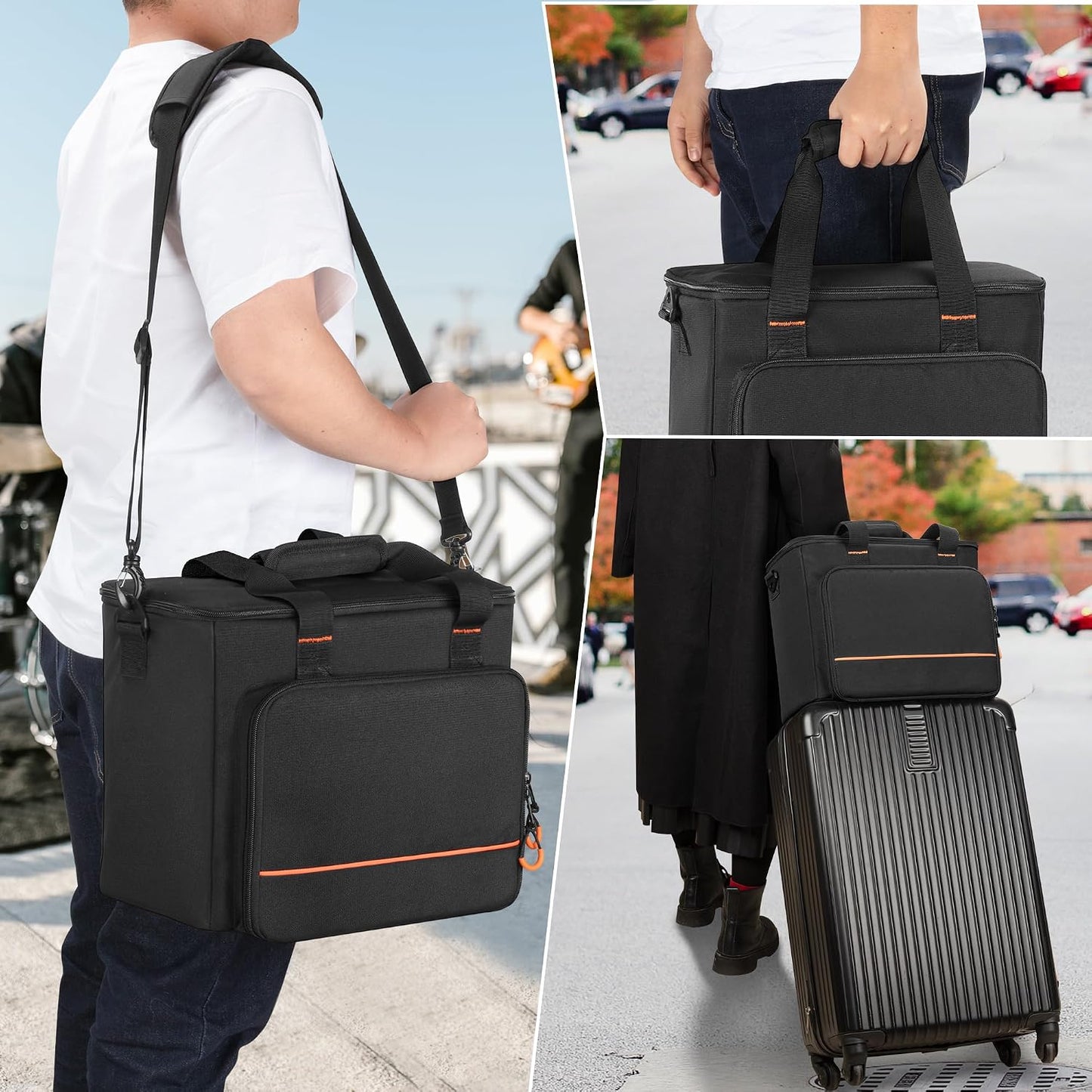 PGmoon 9 Slots Wireless Microphone Case, Travel Bag for Handheld Mic System, Carrying Case for Singing, Karaoke, Party (Patent Design)
