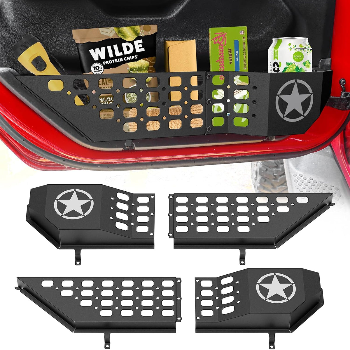 Eamplest Metal Front Door Storage Box for Jeep Wrangler JL JLU 2018-2026