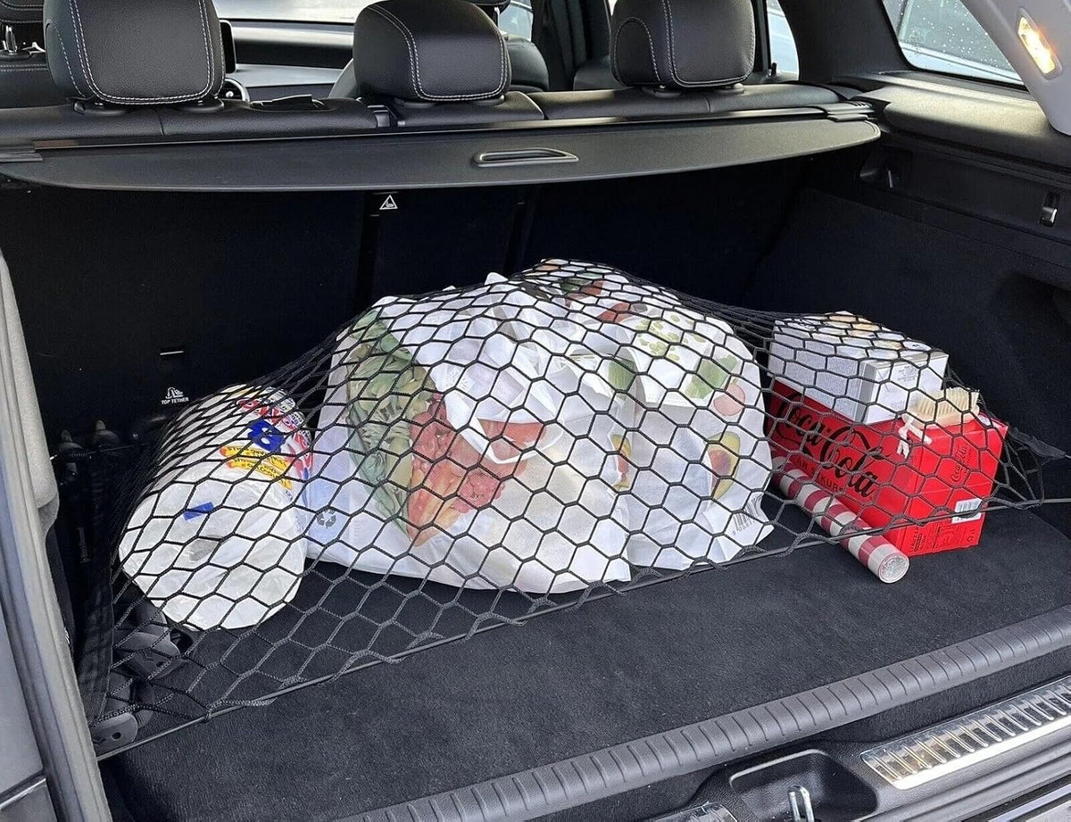 Trunk Organizer Cargo Net for MERCEDES-BENZ GLC-CLASS 2016-2026 – Floor Style Cargo Net for SUV – Premium Mesh Elastic Car Trunk Organizer Vehicle Carrier Storage – Compatible with GLC