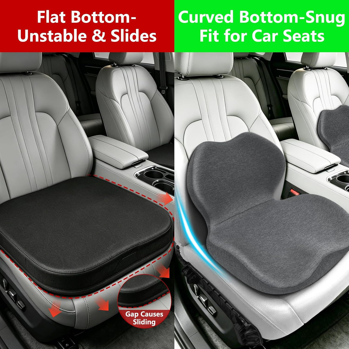 Memory Foam Car Seat Cushion with Lumbar Support Pillow,Driver Seat Cushion