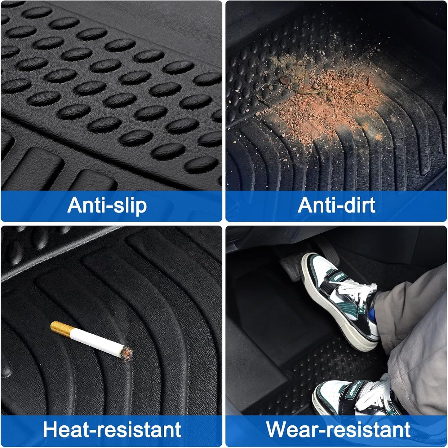 BAMACAR 2020-2025 2026 for Toyota Corolla Sedan Floor Mats Cargo Liner 4Pcs(Not for Hatchback and Cross), All Weather for Corolla Car Mat (Include Hybrid) Trunk Carpet 2021 2022 2023 Car Accessories
